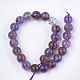 Brins de perles de quartz lodolite violet naturel X-G-S333-8mm-030-2