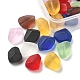 32 brin de perles en verre dépoli transparent de 8 couleurs. GLAA-FS0001-60-4