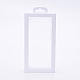 プラスチックフレームスタンド  透明なメンブレン付き  リングのために  ペンダント  ブレスレットジュエリーディスプレイ  長方形  ホワイト  20x9.2x2cm ODIS-P006-01A-1
