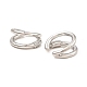Rack Plating Brass Double Line Cuff Earrings EJEW-D069-09P-2