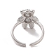 Cubic Zirconia Bear Open Cuff Ring RJEW-P083-01P-02-3