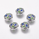 Flat Round Handmade Indonesia Beads X-IPDL-R012-12AS-1