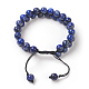 Bracelets de perles tressés réglables en lapis-lazuli naturel BJEW-E351-01A-2