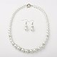 Ensembles de bijoux de perles de verre: colliers et des boucles d'oreille SJEW-JS00704-01-1