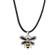 Alloy Rhinestone Bee Pendant Necklaces NJEW-JN04501-1