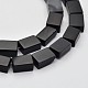 Brins de perles d'onyx noir naturel rectangle G-N0154-11-1