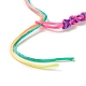 Изготовление регулируемого браслета из полиэстера цвета радуги для женщин BJEW-F454-03-2