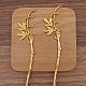 合金のボディとつるの葉のヘアスティック  女性のためのヘアアクセサリー  ゴールドカラー  171x30mm PW-WG55490-02-1