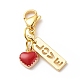 Décorations de pendentif coeur en alliage d'émail HJEW-JM00713-01-2