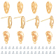 Superfindings 12 pz 2 stili risultati di orecchini a perno in ottone placcato oro 18k perni per orecchini orecchini con anello da 1.2 mm e 30 dadi in plastica per orecchini fai da te creazione di gioielli KK-FH0004-95-1