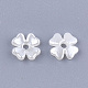 4-pétalo tapas de cuentas de perlas de imitación de plástico abs X-OACR-T018-04-2