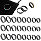 Unicraftale 24 pz 8 dimensioni anelli per dito con nucleo vuoto nero anello per dito scanalato in acciaio inossidabile anello vuoto rotondo a banda larga per anello intarsiato creazione di gioielli regalo taglia 5-14 STAS-UN0041-46EB-1