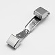Rectangle 201 Stainless Steel Watch Band Clasps STAS-F067-04-3