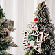 木製ノーム人形ペンダント装飾  クリスマスツリーの吊り下げ飾り  パーティーギフトの家の装飾  スター  110x104x7mm XMAS-PW0001-069C-1