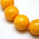 Buddhist Jewelry Beaded Findings Resin Imitation Beeswax Round Bead Strands RESI-L002-18mm-F03-2