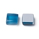モザイクガラスタイル  染色正方形片  家の装飾やdiyの工芸品  スチールブルー  9.5x9.5x4~4.5mm  約300個/袋 GLAA-D091-08-3
