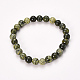 Bracelets élastiques avec perles en serpentine / dentelle verte BJEW-Q692-53-10mm-1