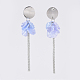 Boucle d'oreille pendante en acrylique imitation perle EJEW-JE03611-05-2