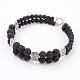 Bracelets multi-brins de perles de pierre de lave naturelle BJEW-JB03300-01-1