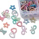 220 Uds. 4 estilos de anillos de unión de perlas de imitación de plástico ABS arcoíris OACR-YW0001-18-5