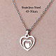 201 collier pendentif coeur en acier inoxydable NJEW-OY001-02-3