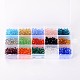 1box 15 couleurs des perles de verre ronde GLAA-X0011-01