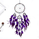 Silk Thread Woven Net/Web with Feather Pendant Decoration HJEW-PW0001-036C-1
