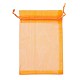 オーガンジーバッグ巾着袋  リボン付き  レッドオレンジ  15x10cm X-OP-R016-10x15cm-14-2