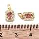 Латунные микро проложить кубического циркония подвески KK-C051-11G-04-3