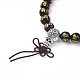 Natural Black Agate(Dyed) Beads Stretch Bracelets BJEW-JB04794-2