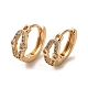 Oval Brass Micro Pave Cubic Zirconia Hoop Earrings EJEW-C073-48KCG-1