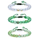 3шт круглые браслеты из плетеных бусин из синтетического лунного камня BJEW-SW00061-04-1