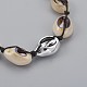 Adjustable Cowrie Shell Beaded Necklaces NJEW-JN02278-01-3
