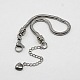 304 acero inoxidable pulseras de cadenas de serpiente redondas europeas STAS-J015-07-1