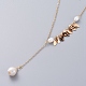 Collares pendientes de perlas individuales NJEW-JN02710-03-2