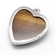 Heart with Flower Platinum Plated Brass Natural & Synthetic Mixed Stone Pendants G-F228-31-RS-3