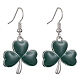 3 Pair 3 Style Saint Patrick's Day Alloy Enamel Dangle Earrings with Brass Pins for Women EJEW-JE05347-3