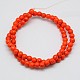 1 fil de perles synthétiques turquoises rondes colorées orange rouge X-TURQ-G106-4mm-02G-2