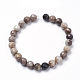 Chapelets de perles de feuille d'argent en jaspe naturel G-K181-10mm-O01-3