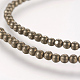 Round Natural Pyrite Beads Strands G-P061-22-3mm-2