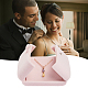 GORGECRAFT Pink Necklace Box Velvet Double Open Jewelry Displays Storage Case Pendant Earrings Gift Box Showcase for Birthday Engagement Wedding Anniversary Home Jewellery Organizer Holder VBOX-WH0011-02-5
