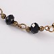 Antique Bronze Iron Glass Bead Anklets AJEW-AN00140-3