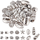 BENECREAT 28Pcs 7 Styles Thai Sterling Silver Plated Ocean Animal Beads TIBEB-BC0001-04-1