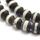 Agate naturelle ronde givrée style tibétain motif rayé brins de perles dzi TDZI-O005-01-8mm-A-2