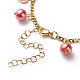 Bracelet à breloques en alliage d'émail et de perles de verre avec 304 chaîne en acier inoxydable pour femme BJEW-JB08707-01-6