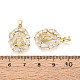 Латунные микропаве прозрачные подвески с фианитом&nbsp;KK-N259-04G-3