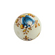 Perles rondes en verre avec motif de fleurs GFB-R004-14mm-08-2
