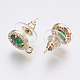 Faceted Glass Stud Earring Findings X-GLAA-F084-B02-2