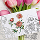 BENECREAT 2pcs Peony Flower and Leaves Clear Stamps with Carbon Steel Cutting Dies Stencils for DIY Scrapbooking DIY-BC0005-82-4