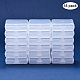 BENECREAT 18 Pack Rectangle Clear Plastic Bead Storage Containers Box Case with Flip-Up Lids for Small Items CON-BC0004-61-3